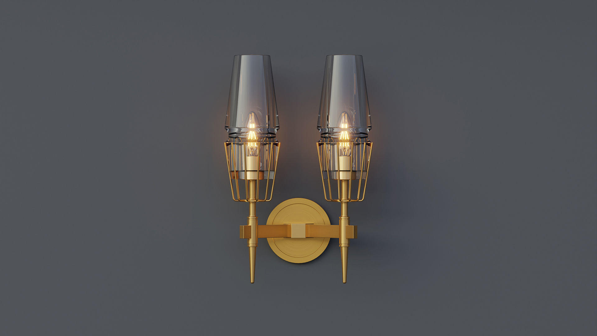 Nordic Brass Wall Lamp 3D model_8