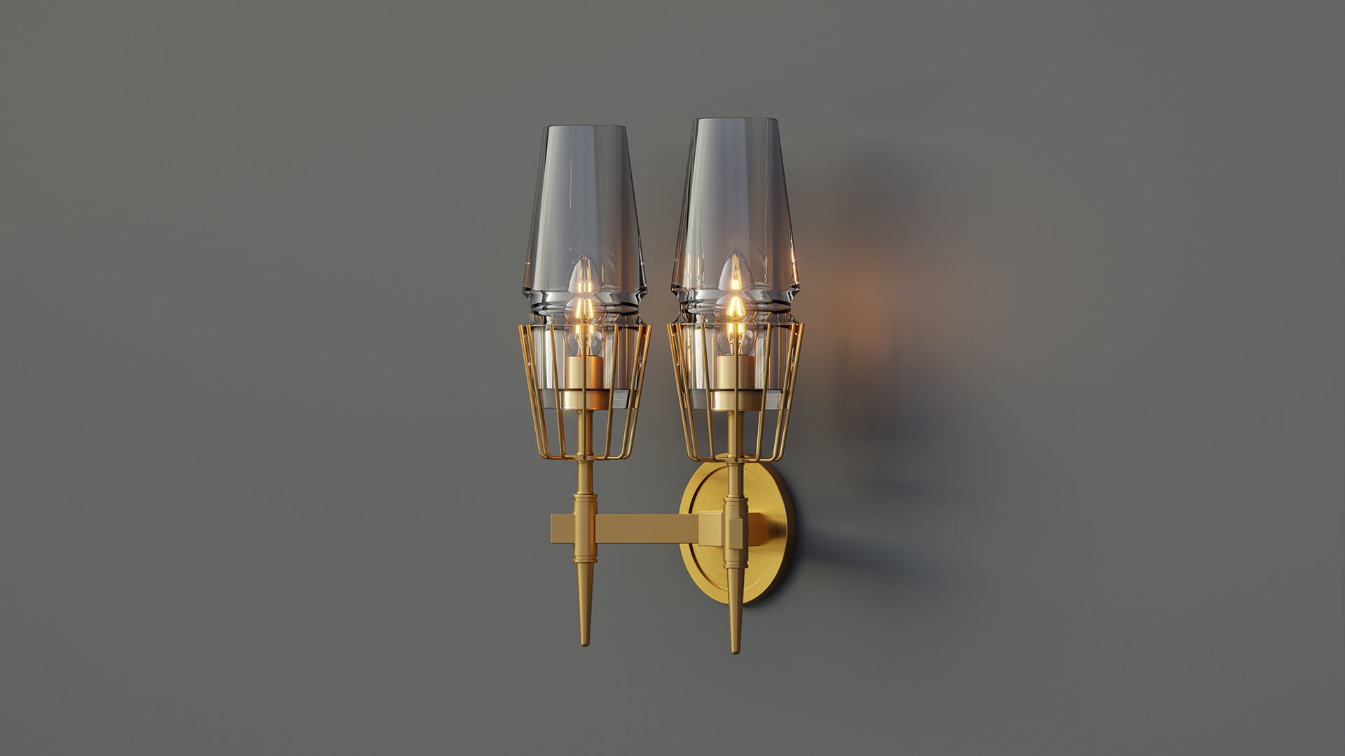 Nordic Brass Wall Lamp 3D model_9