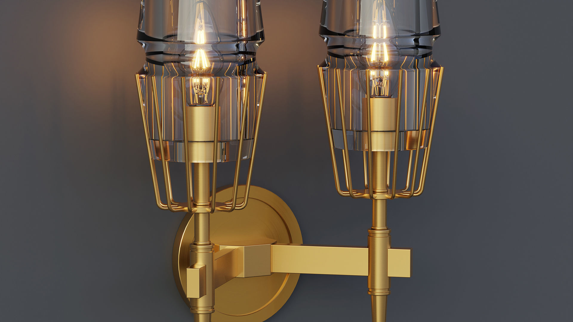 Nordic Brass Wall Lamp 3D model_11