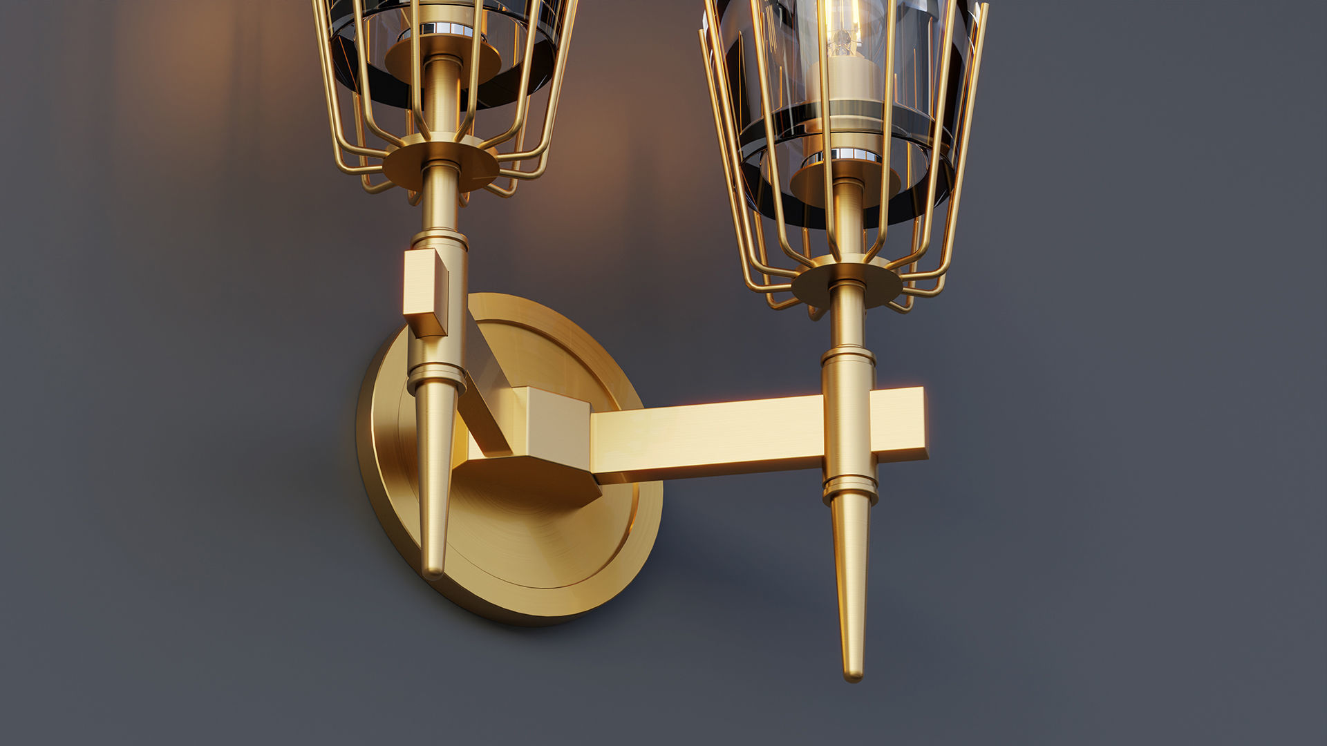 Nordic Brass Wall Lamp 3D model_12