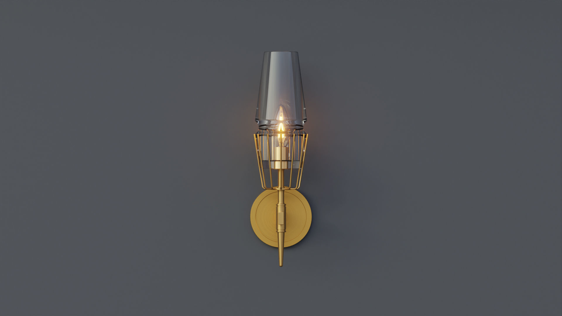 Nordic Brass Wall Lamp 3D model_2