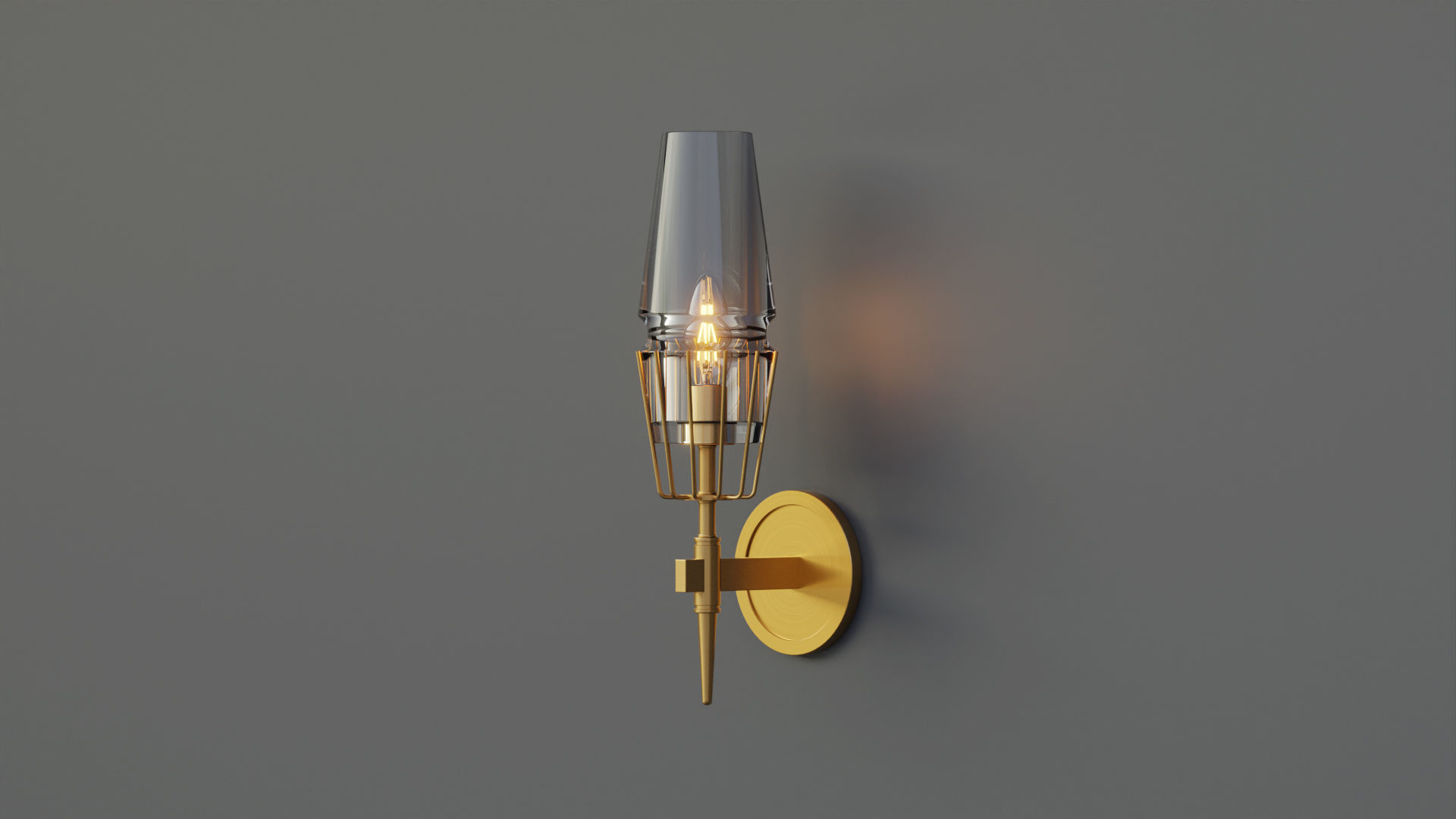 Nordic Brass Wall Lamp 3D model_3
