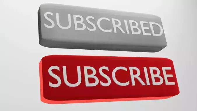 SUBSCRIBE and SUBSCRIBED Button Free low-poly 3D model
