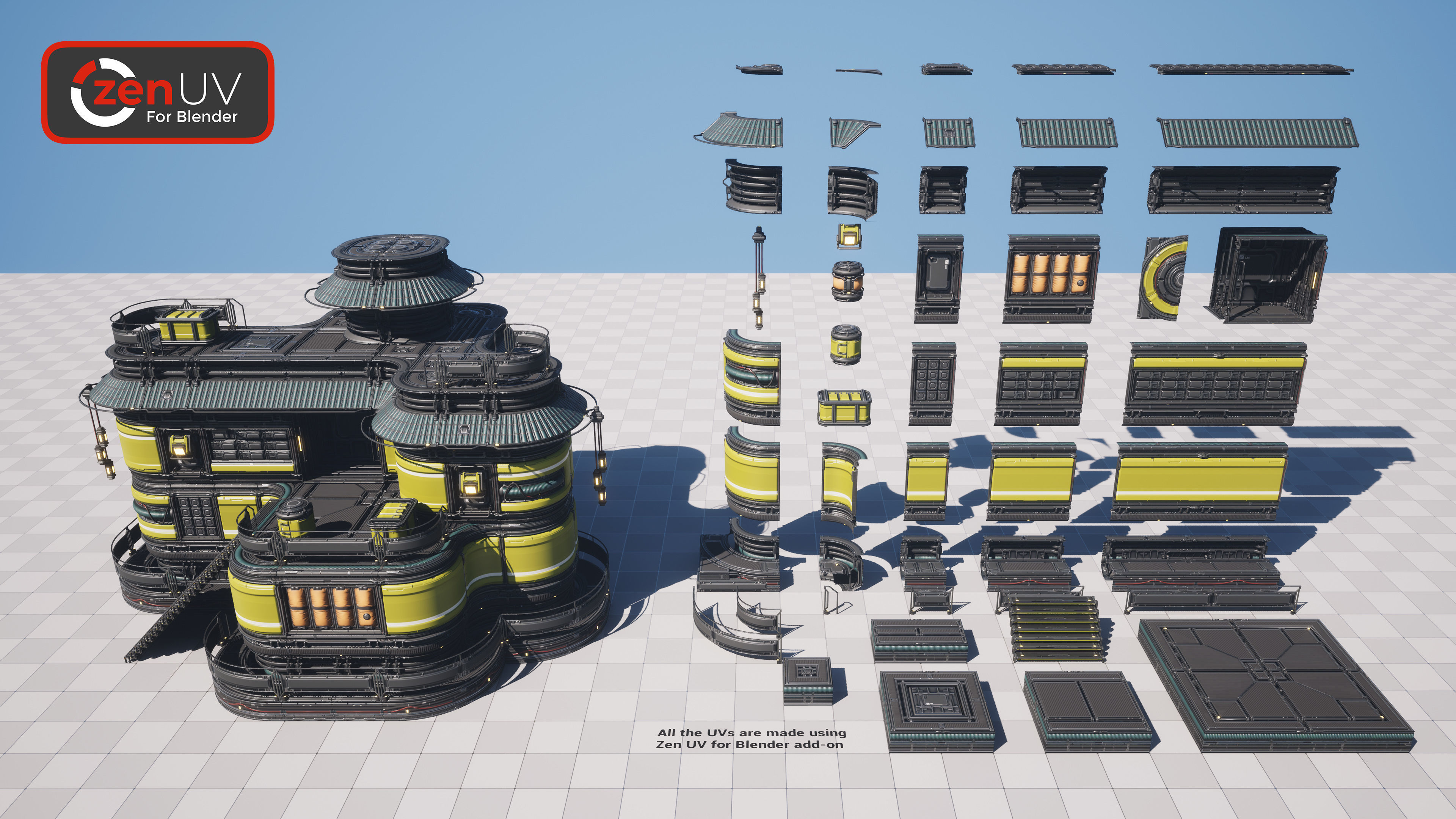 Modular Sci-Fi Kit for UE5 Free low-poly 3D model_1