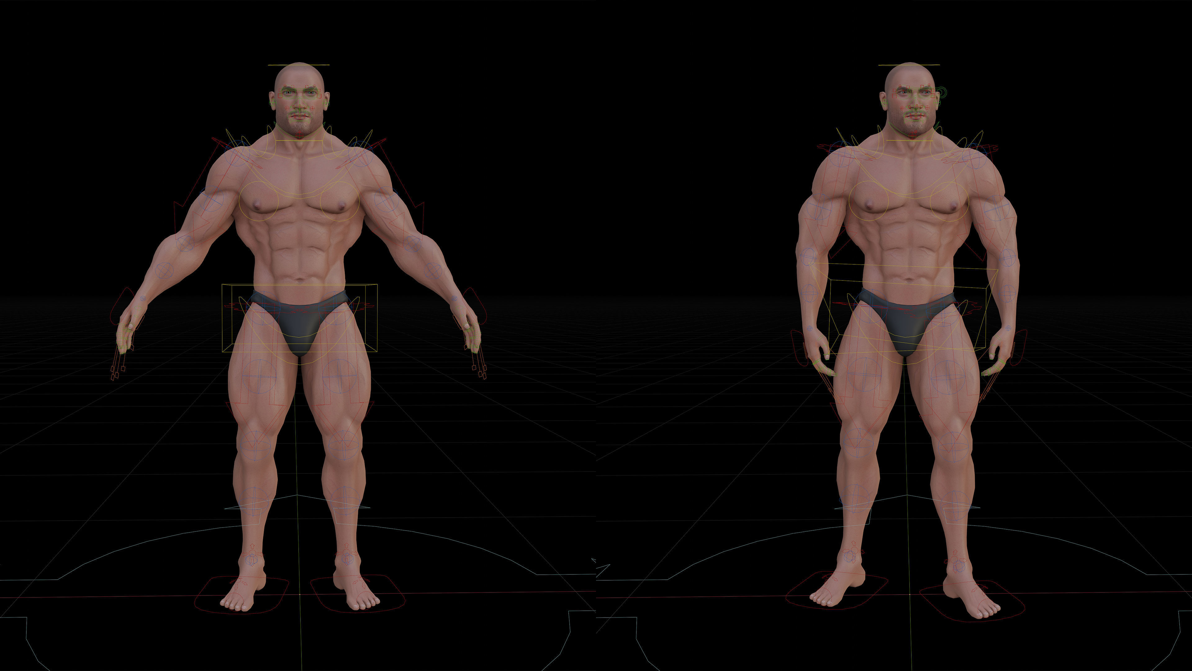 Human Body - Muscular Male Low-poly 3D model_5