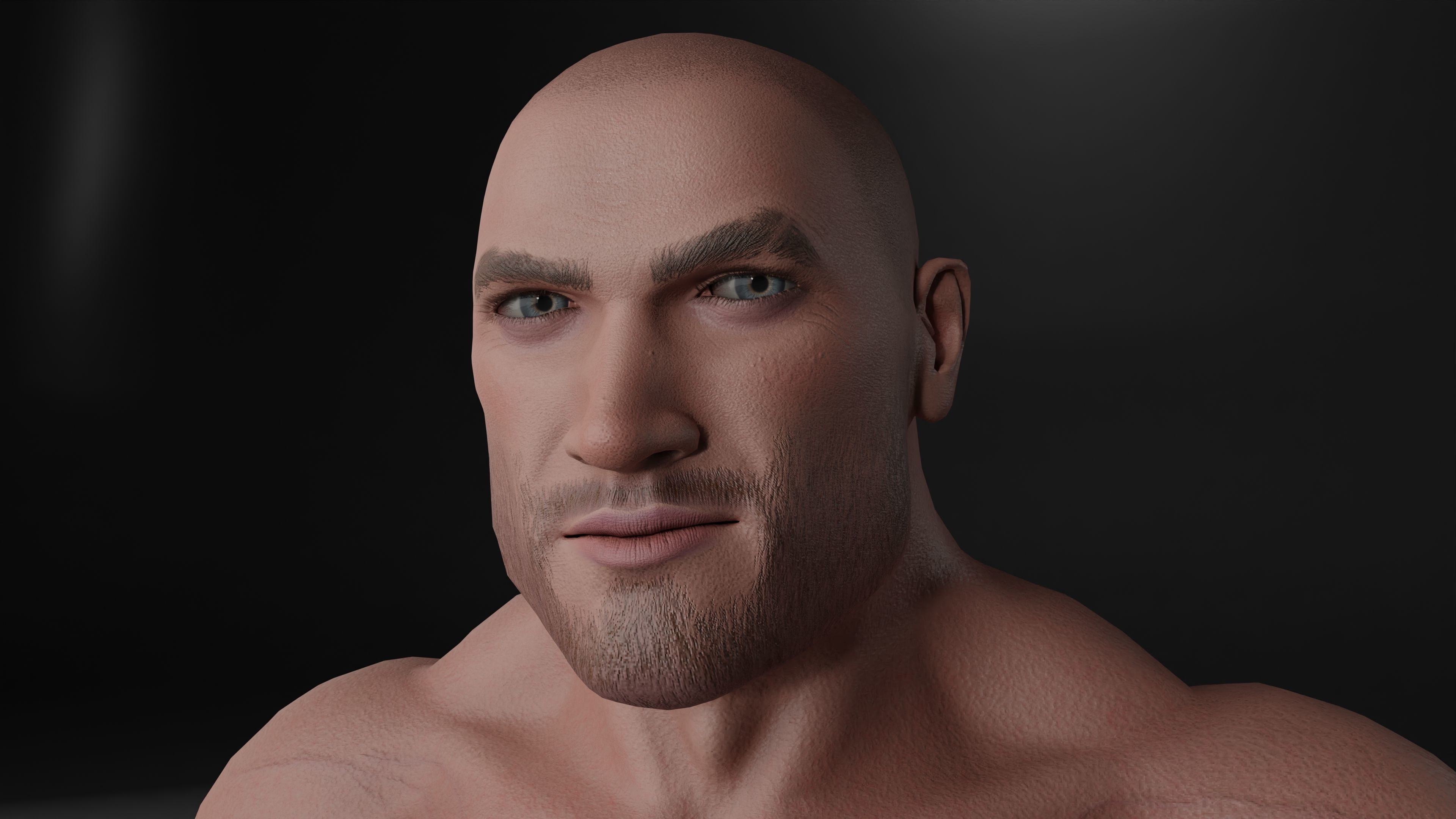 Human Body - Muscular Male Low-poly 3D model_7
