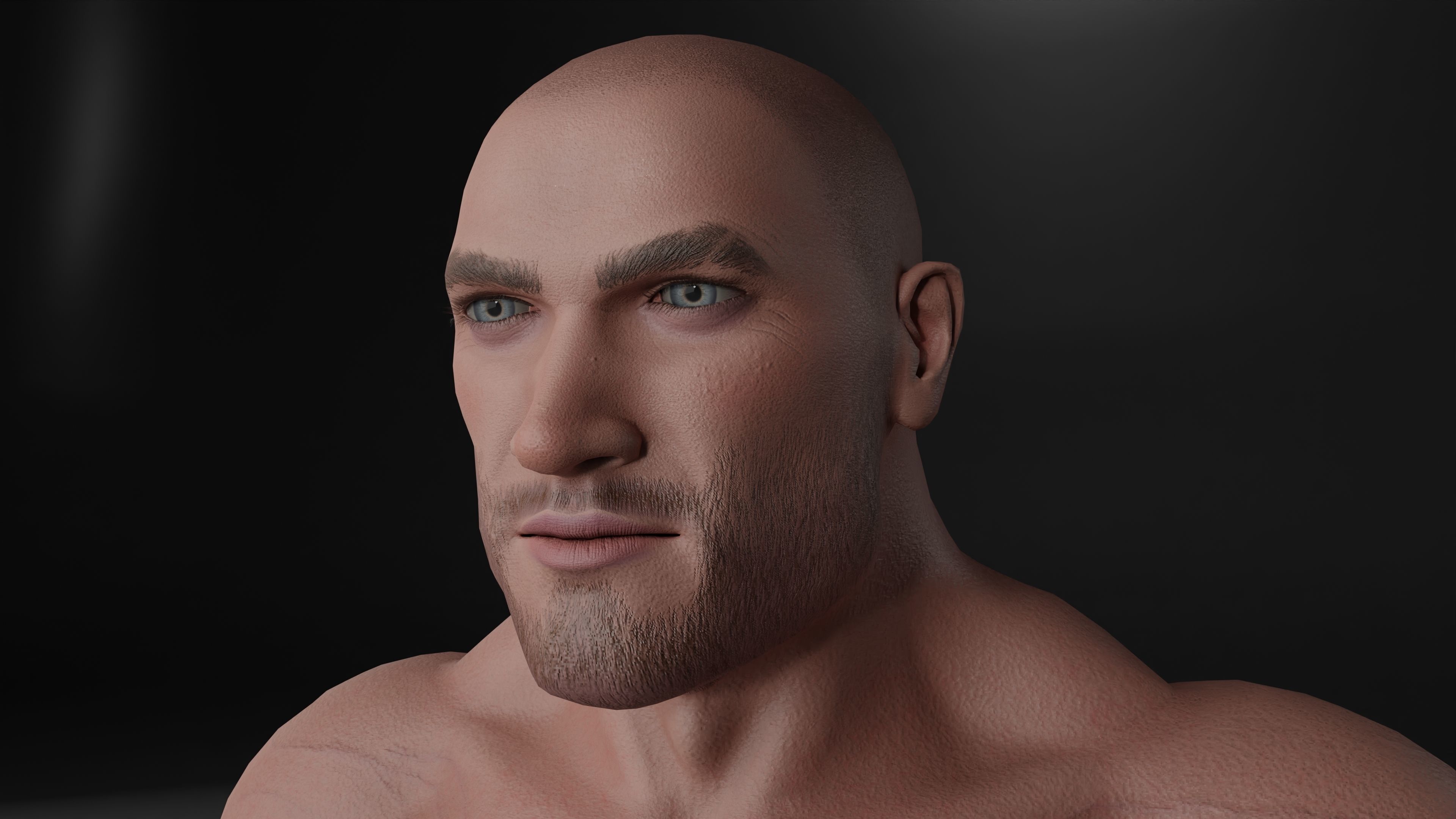 Human Body - Muscular Male Low-poly 3D model_6