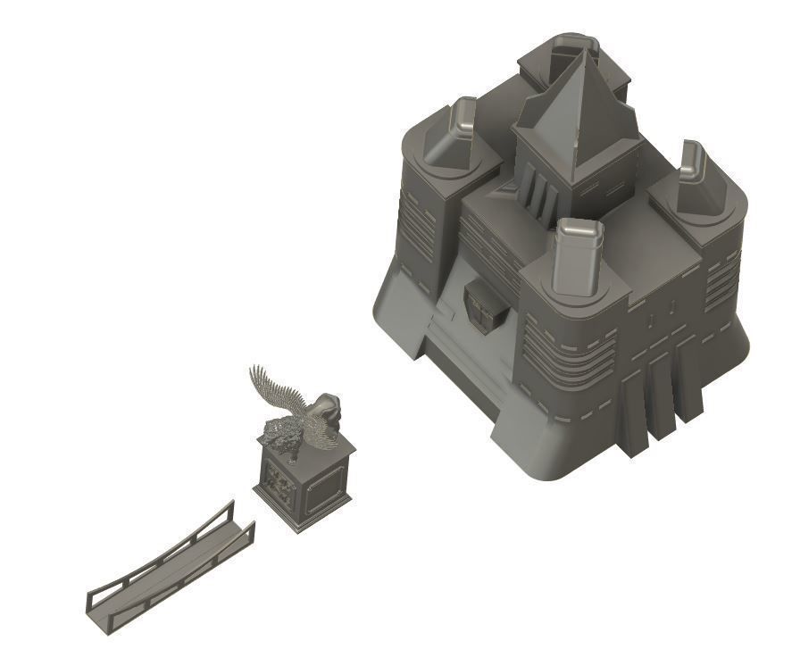 Kit of Voltron Castle Golion 5 Lion Robots 3D model_2