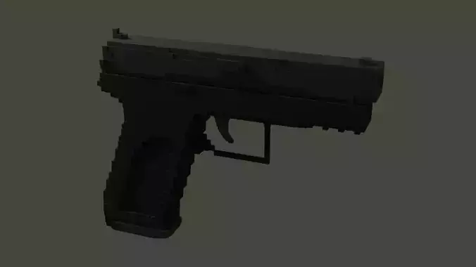 Voxel 3D gunblack Glock 9mm animated