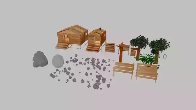 Natural survival asset realistic 3D Assets Bundle