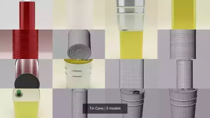 Tin Cans 3D Model Collection