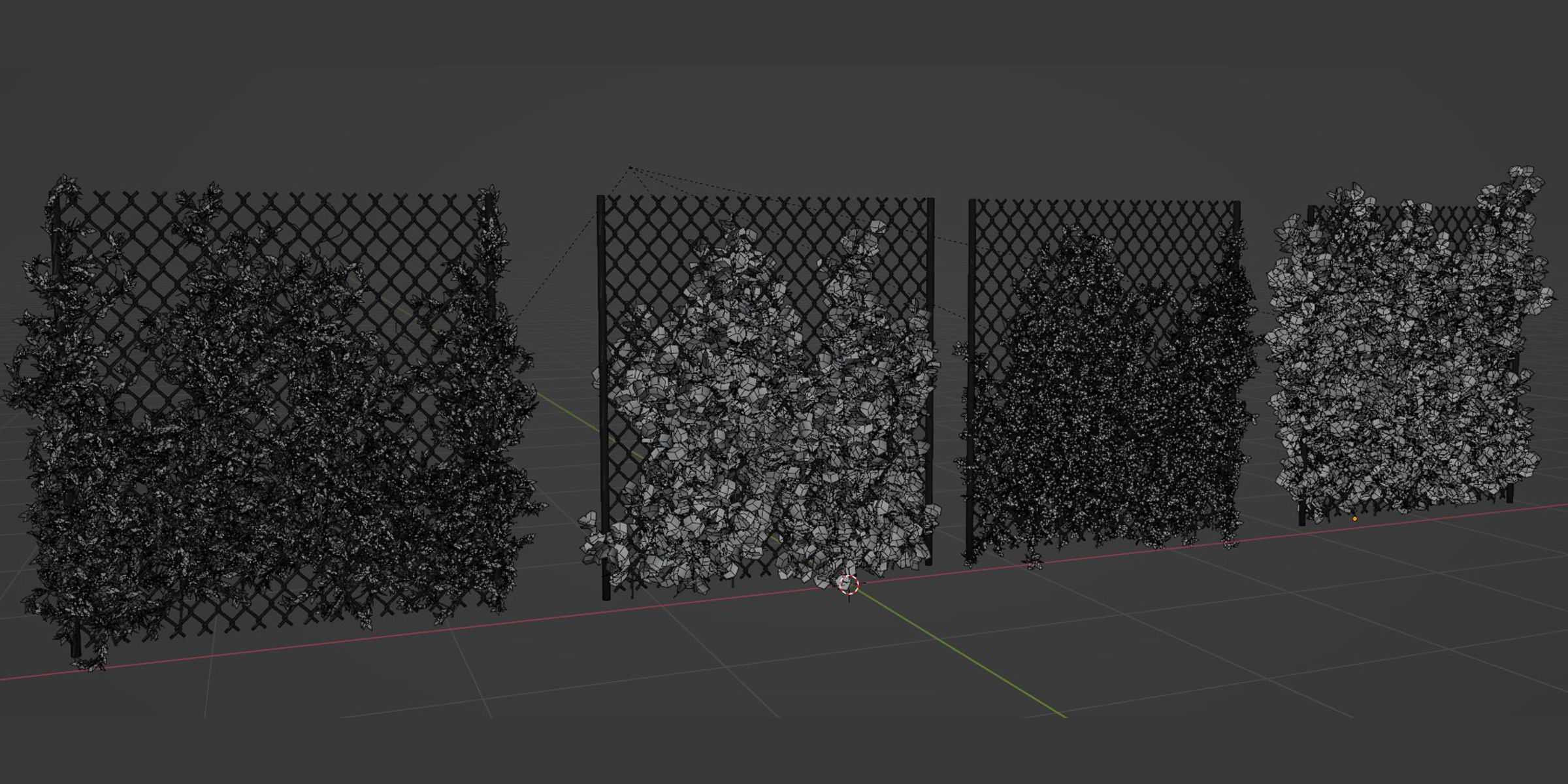 outdoor ivy fence collection vol 68-Blender 3D model_11