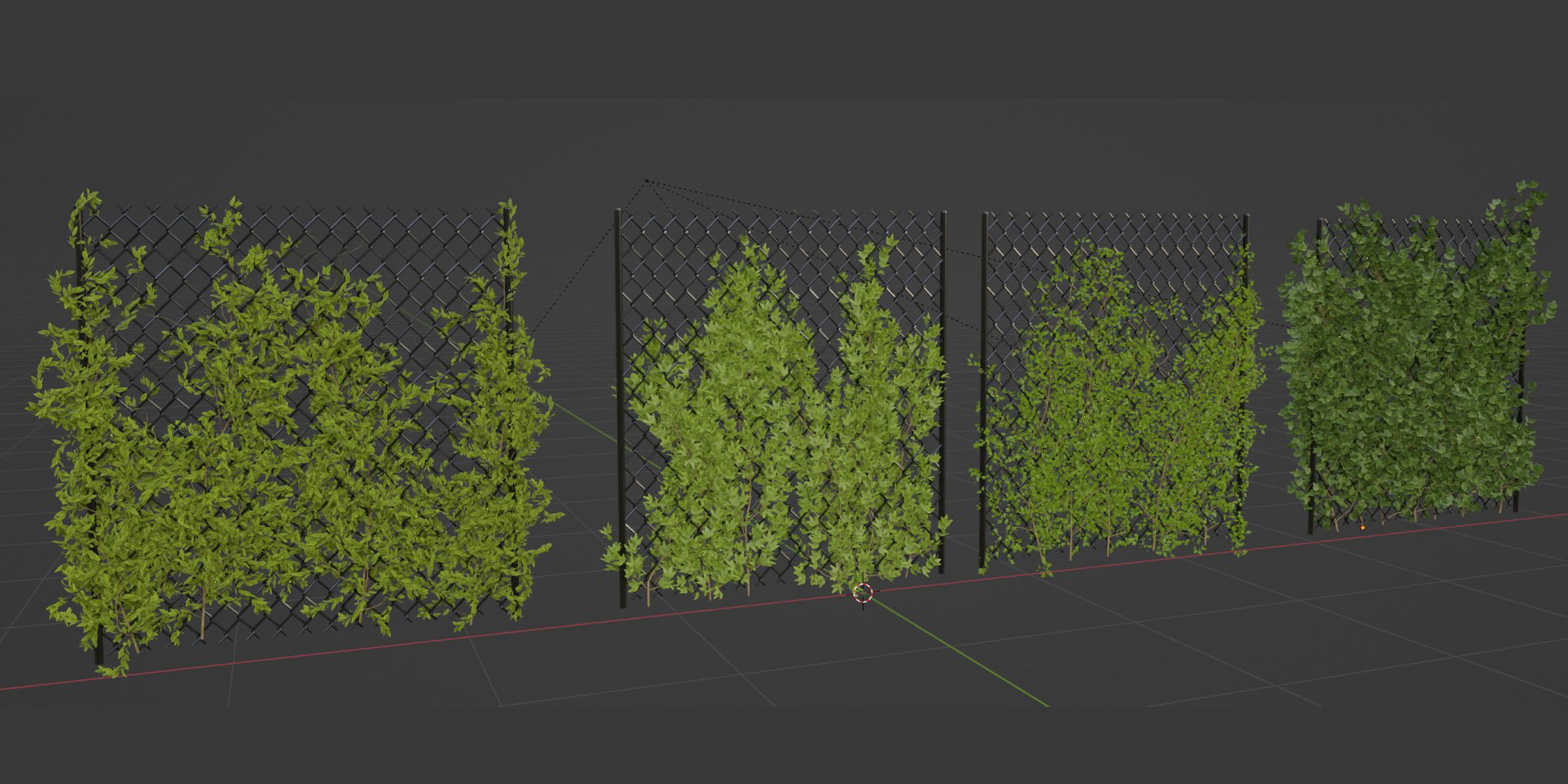 outdoor ivy fence collection vol 68-Blender 3D model_10