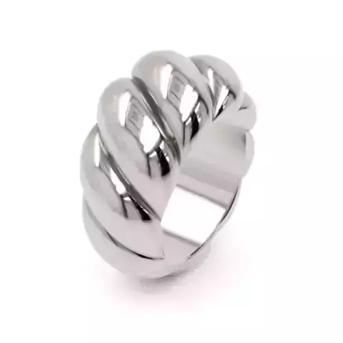 Bold Twisted Dome Band Ring