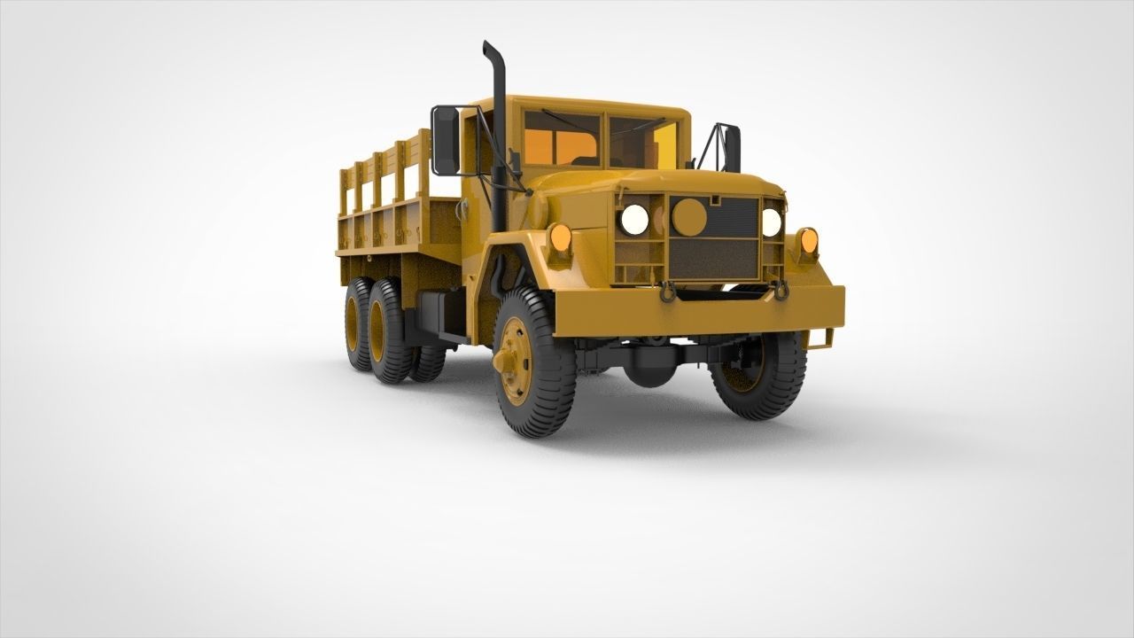 M35 half ton Cargo Truck 3D model_1