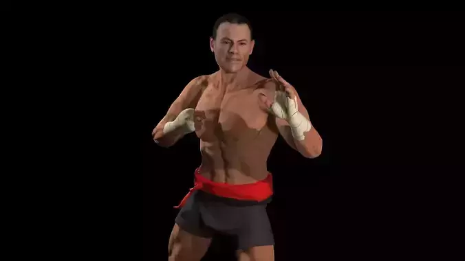 Jean Claude Van Damme Low-poly 3D model