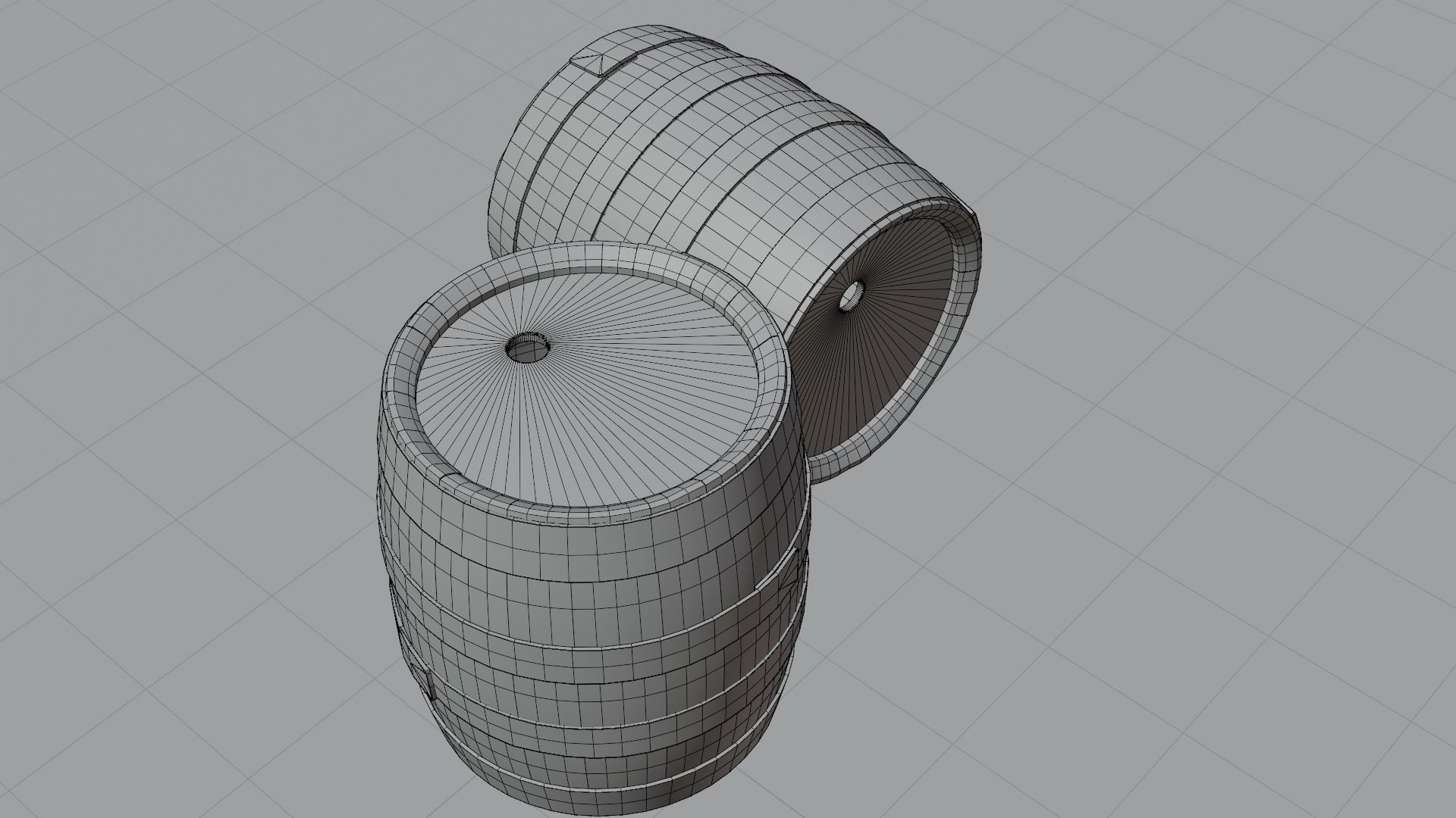 Old wooden barrel 3D model_18