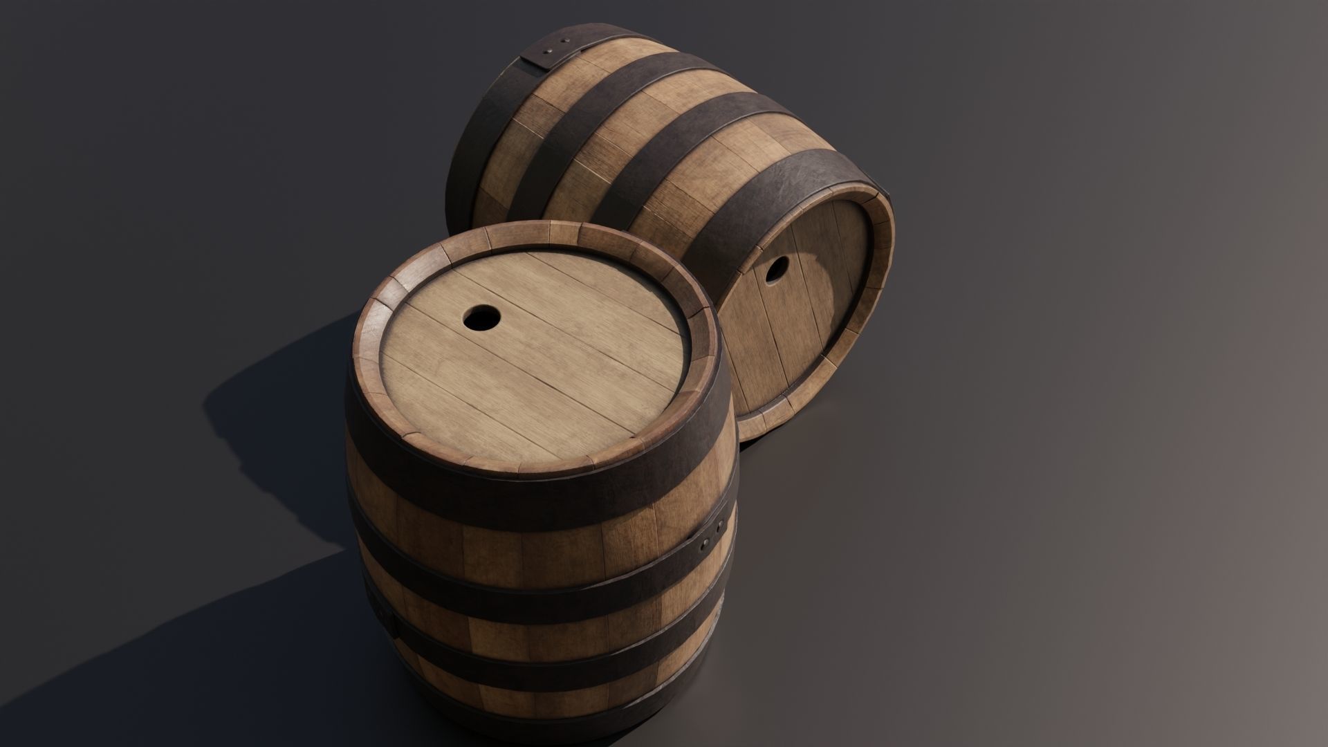 Old wooden barrel 3D model_8