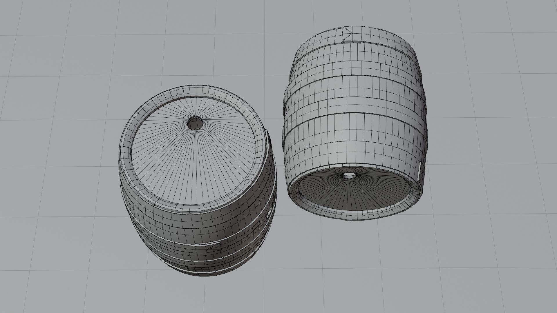 Old wooden barrel 3D model_19