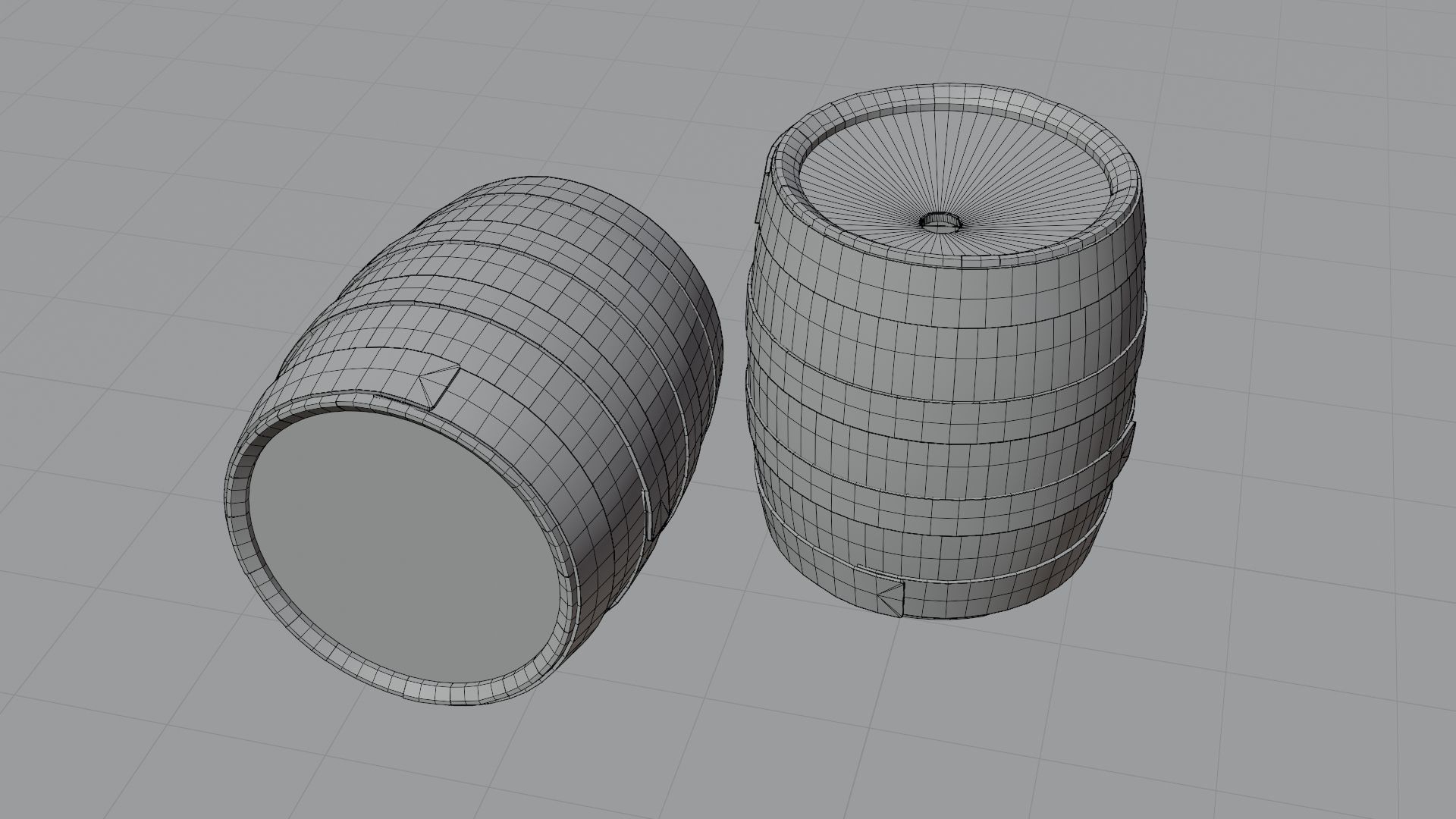 Old wooden barrel 3D model_16