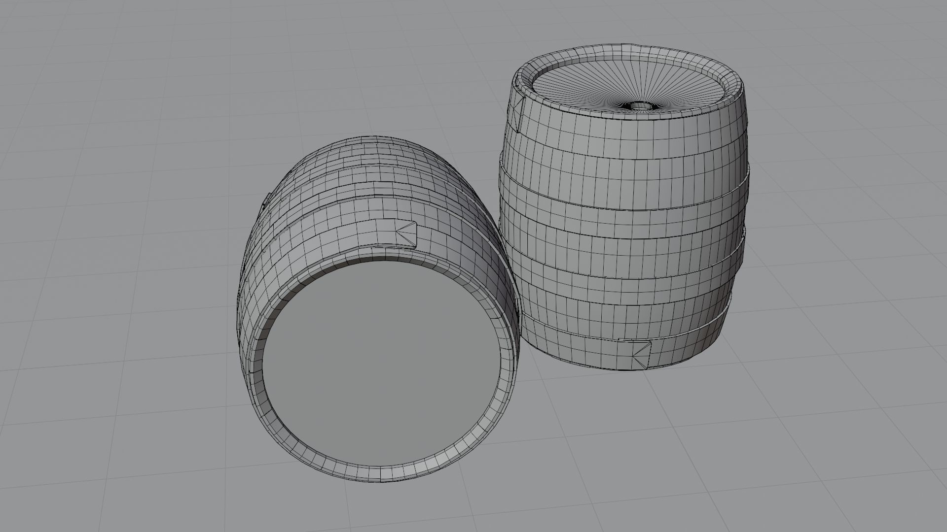 Old wooden barrel 3D model_15