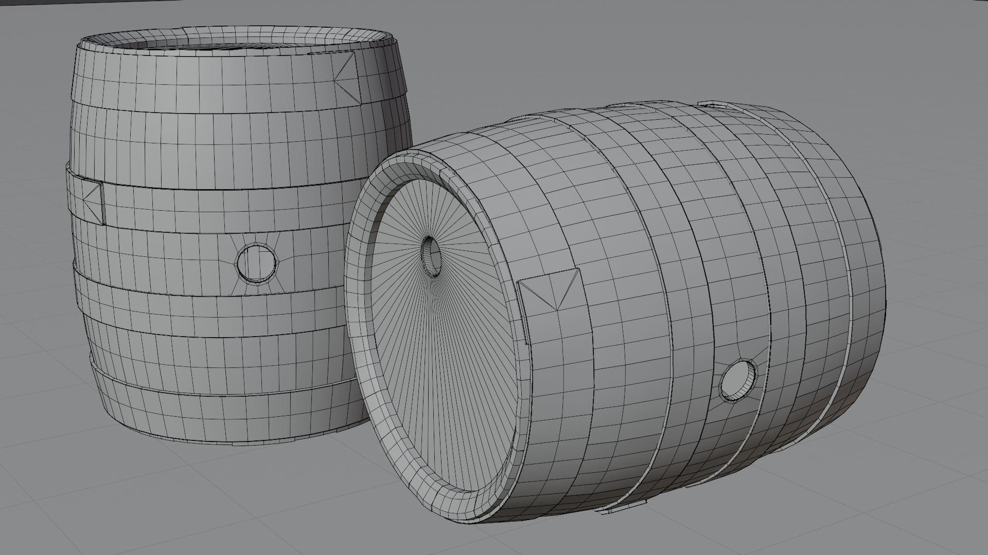 Old wooden barrel 3D model_12