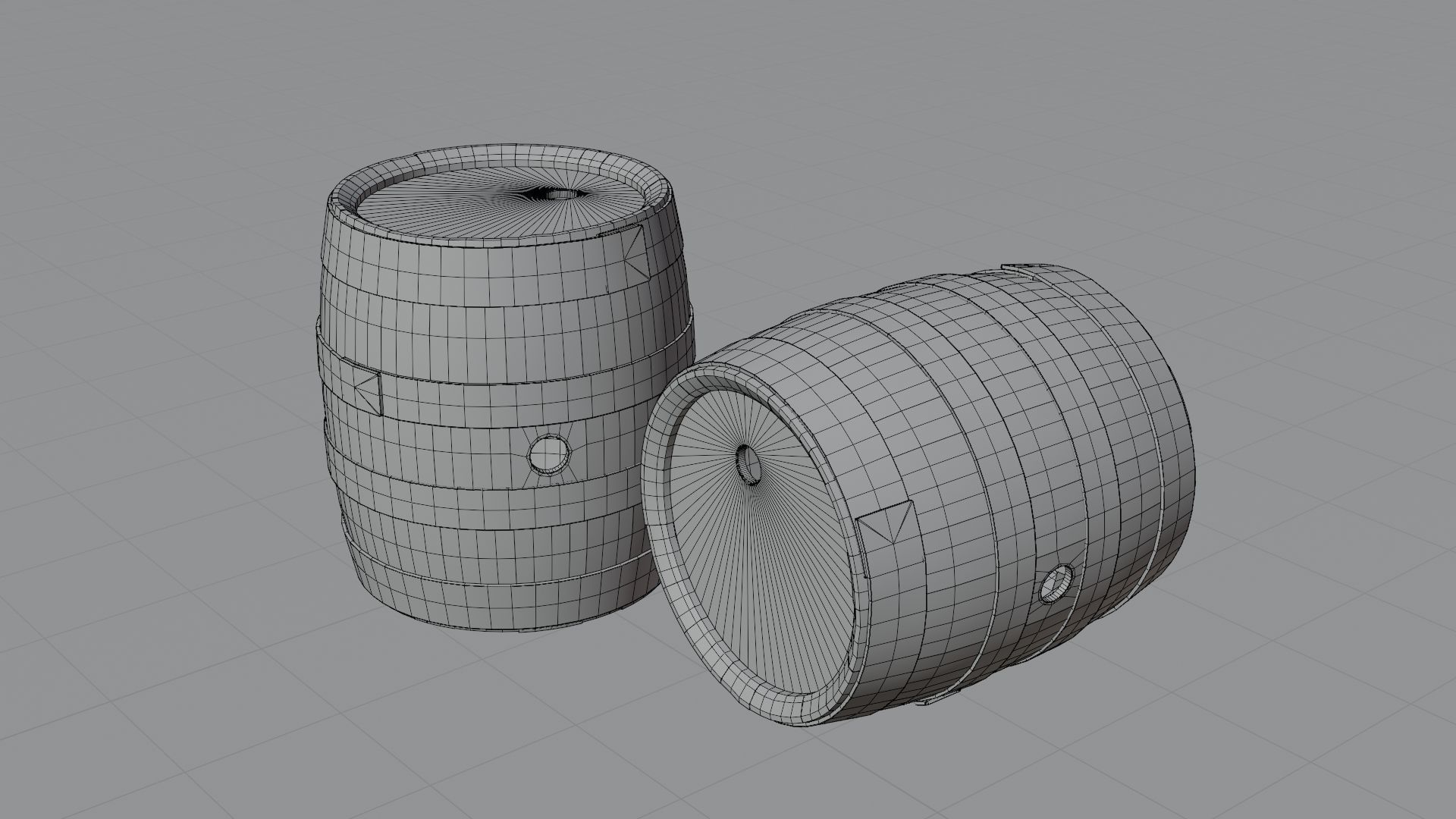 Old wooden barrel 3D model_20