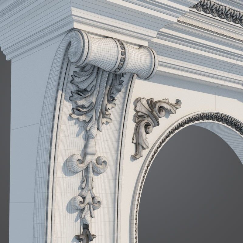 Arched doorway Arch in classic style 3D model 3D model_6