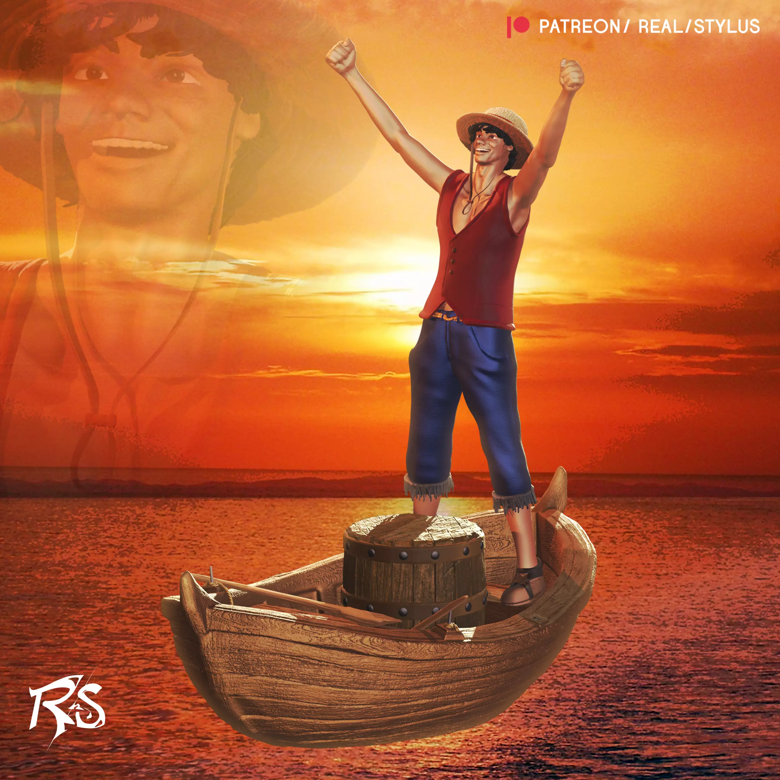 Luffy Live Action - 3D Print - One Piece Realistic 3D print model