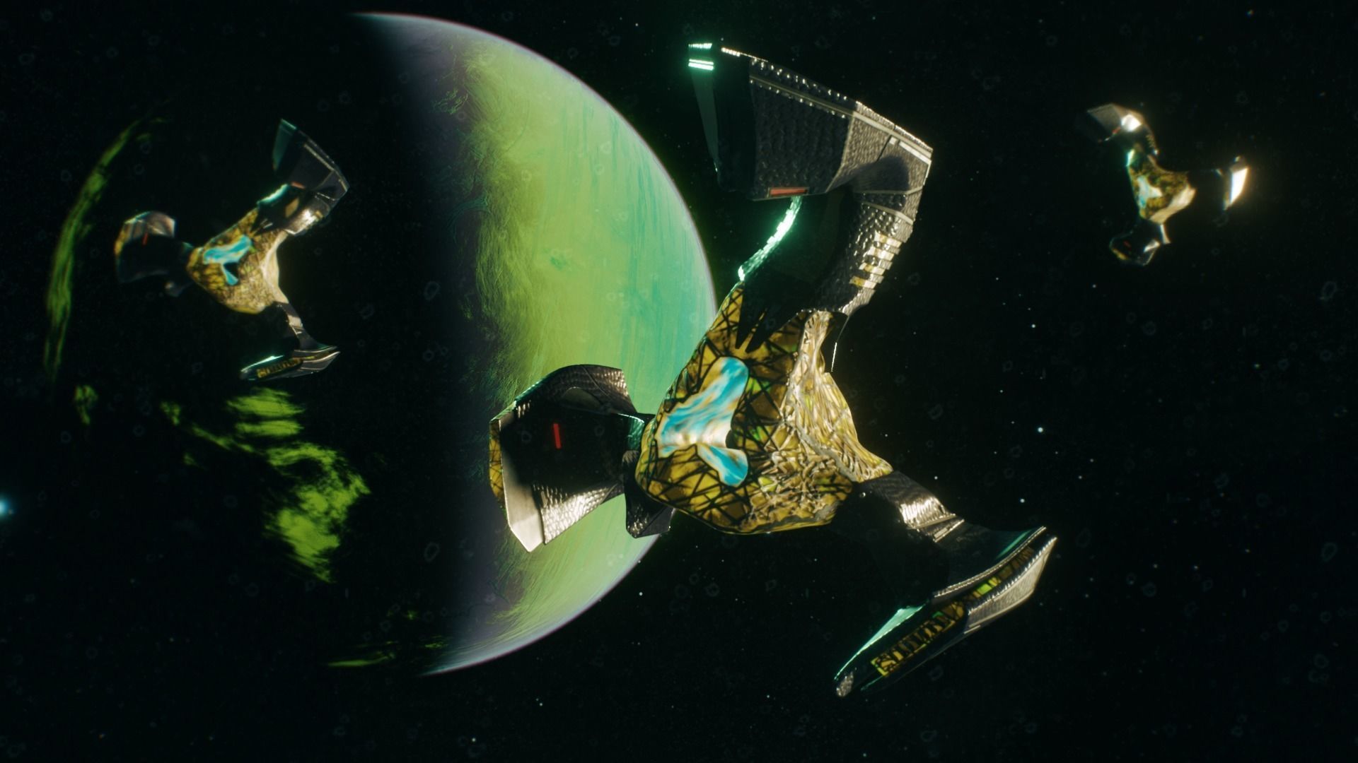 Star Trek Gorn Hunter Starship Low-poly 3D model_3