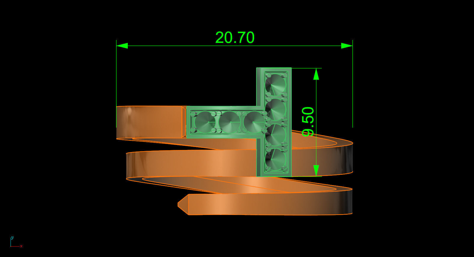 Tiffany T ring 3D print model_2