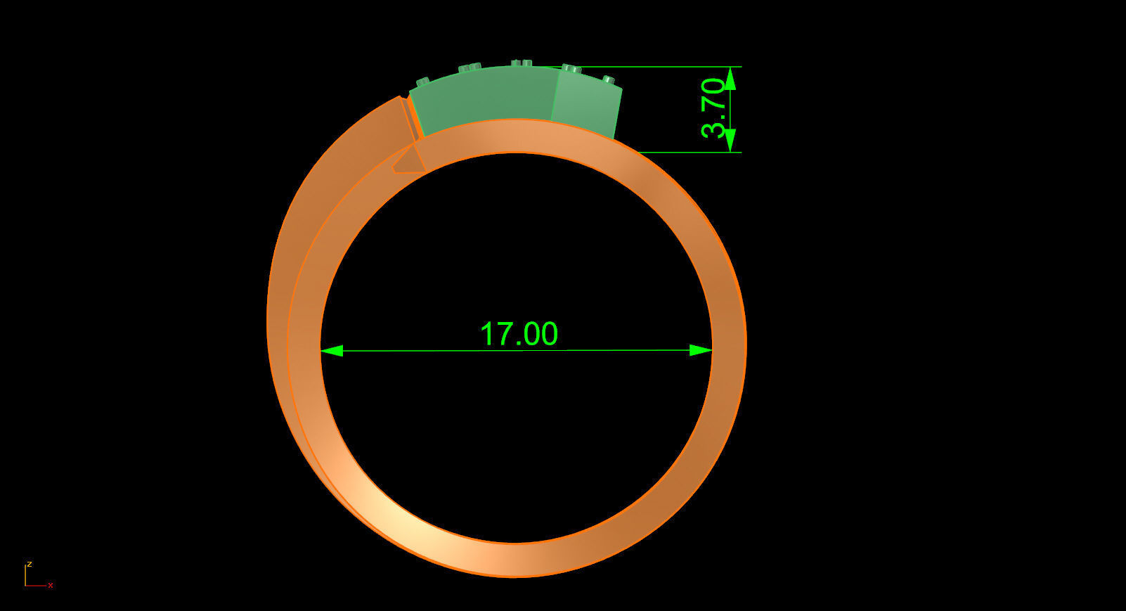 Tiffany T ring 3D print model_3