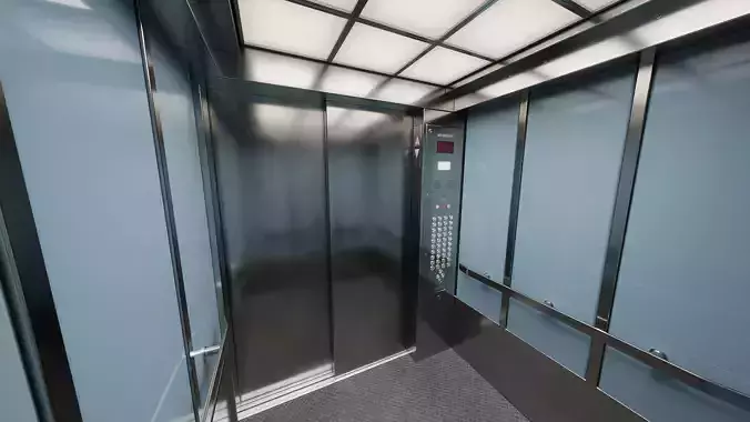 Real-time Elevator Cab Interior 02 Low-poly 3D model