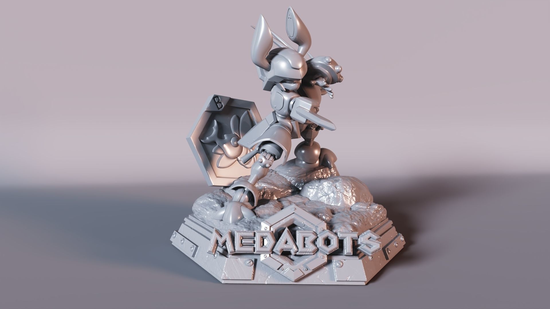Medabots Rokusho Statue 3D print model_1