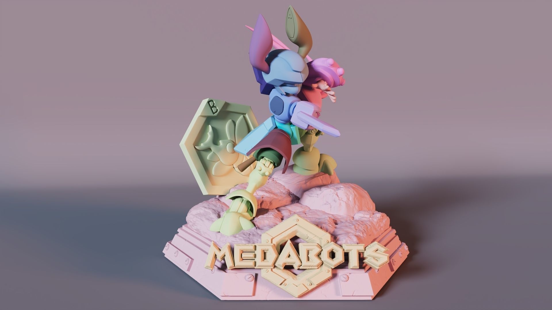 Medabots Rokusho Statue 3D print model_6