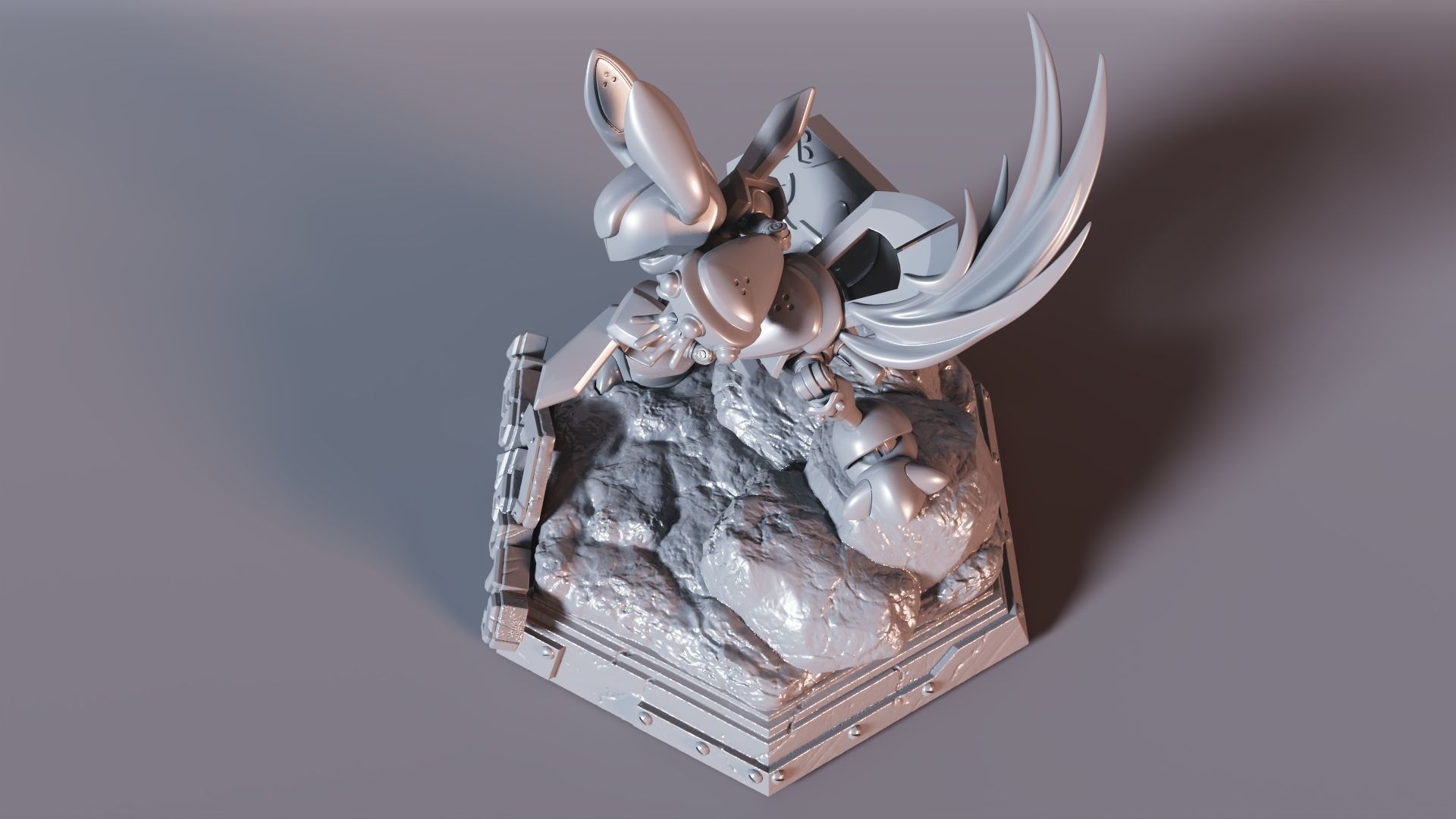 Medabots Rokusho Statue 3D print model_3