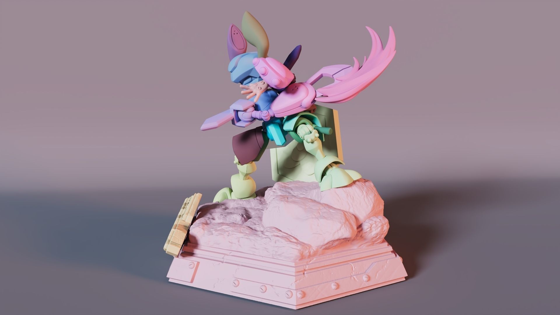 Medabots Rokusho Statue 3D print model_7