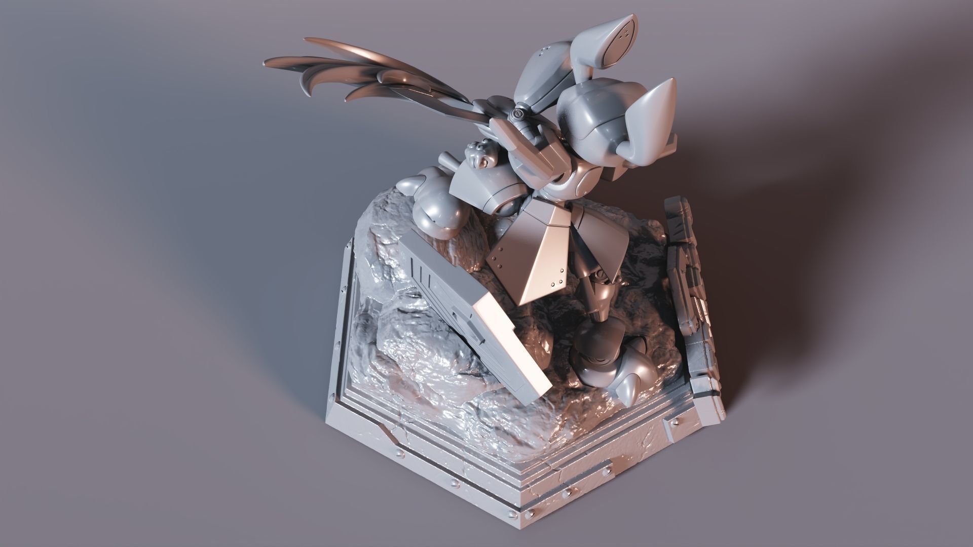 Medabots Rokusho Statue 3D print model_5