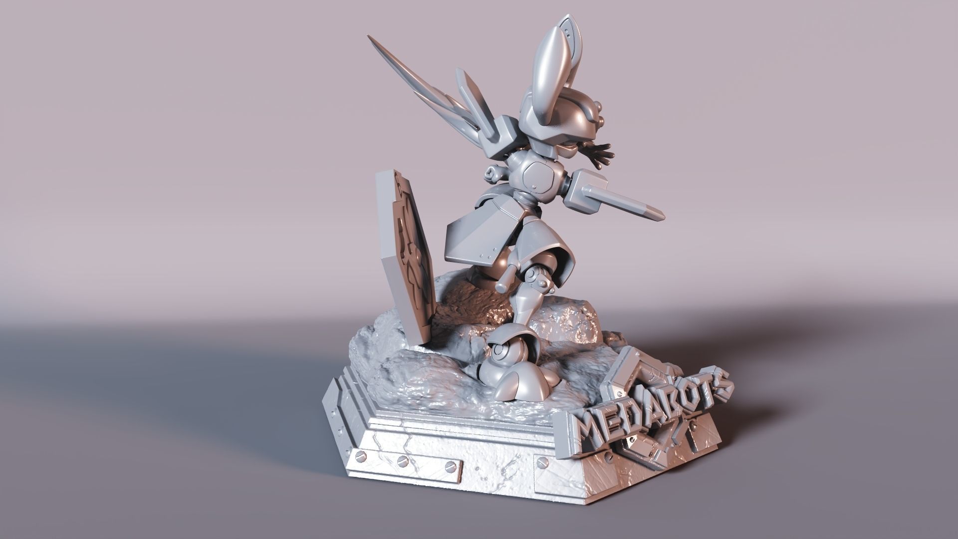 Medabots Rokusho Statue 3D print model_2