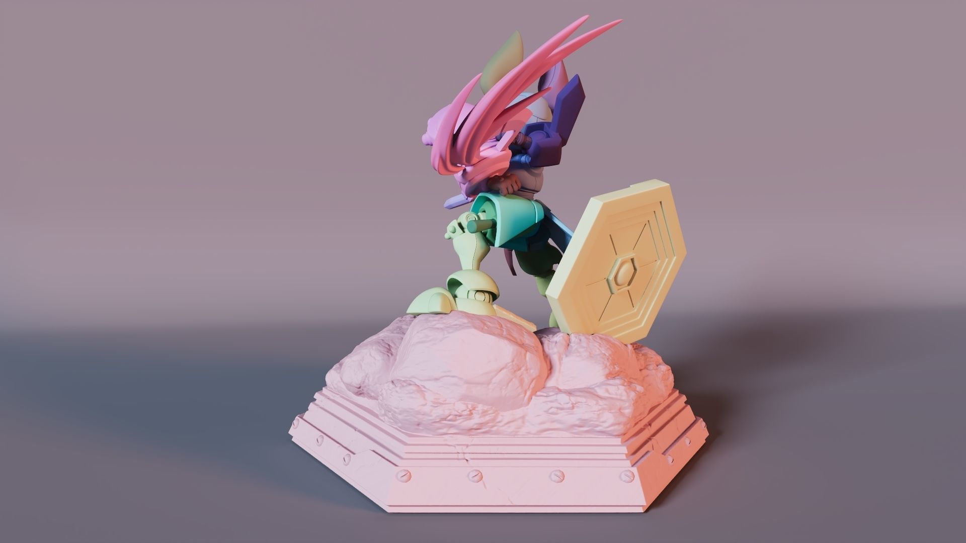 Medabots Rokusho Statue 3D print model_8