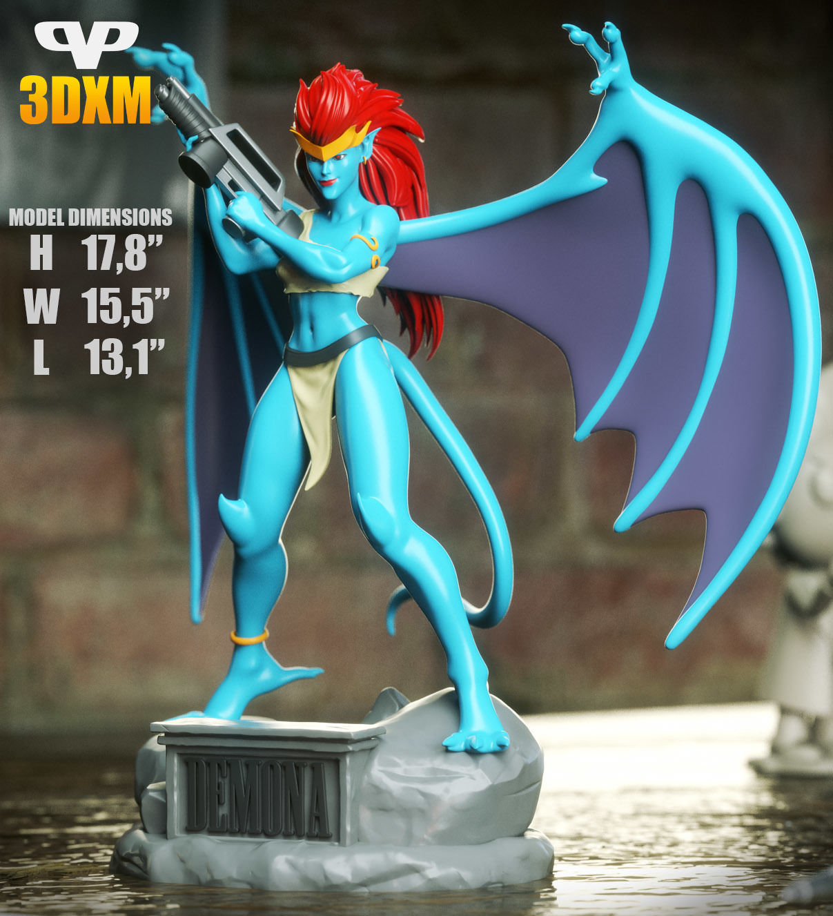 Demona STL for 3D Printing 3DXM ChibiSTL 3D print model_3
