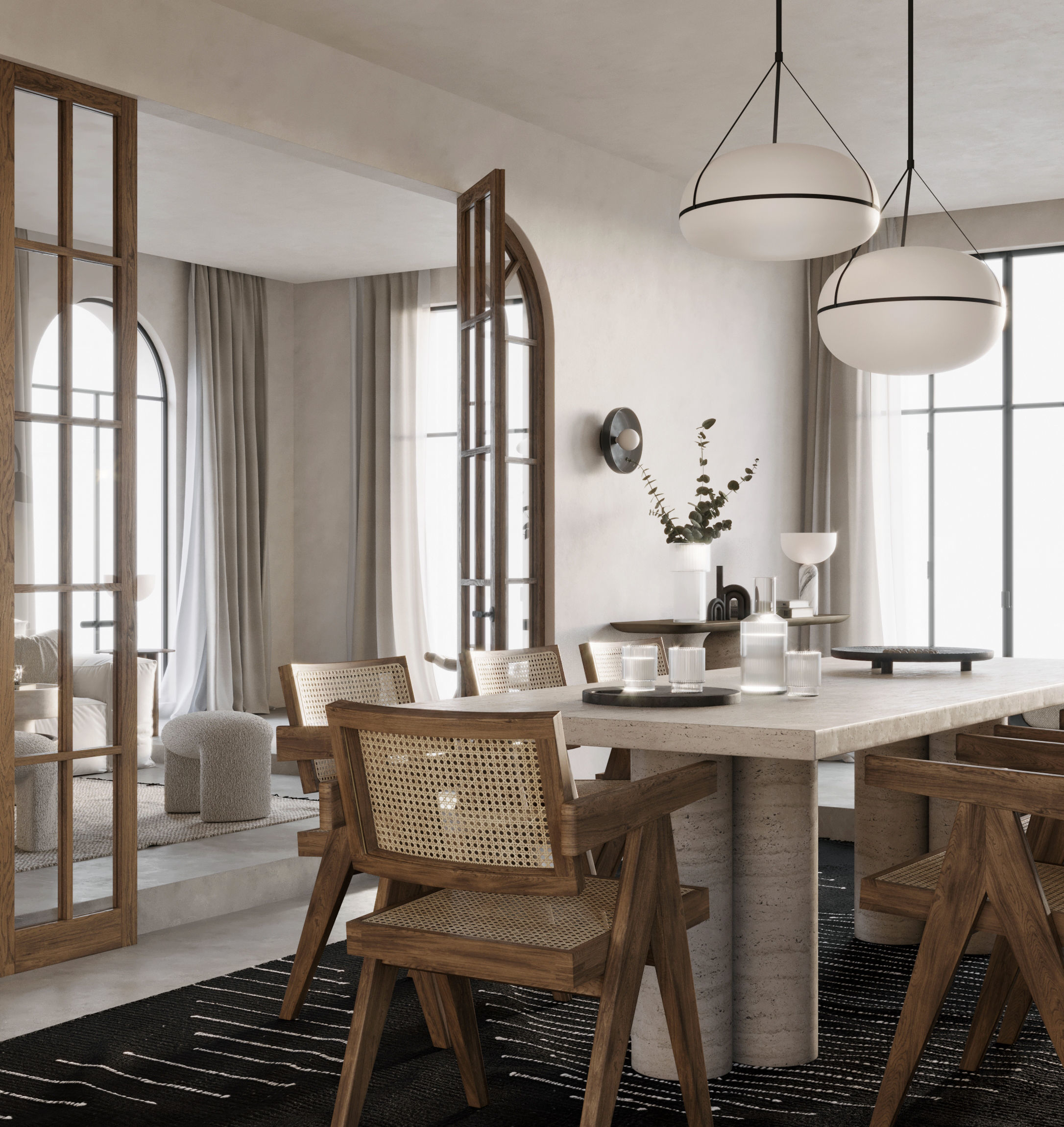 Scene of Fully Furnished Interior for 3dsMax in Corona Render   3D model_1