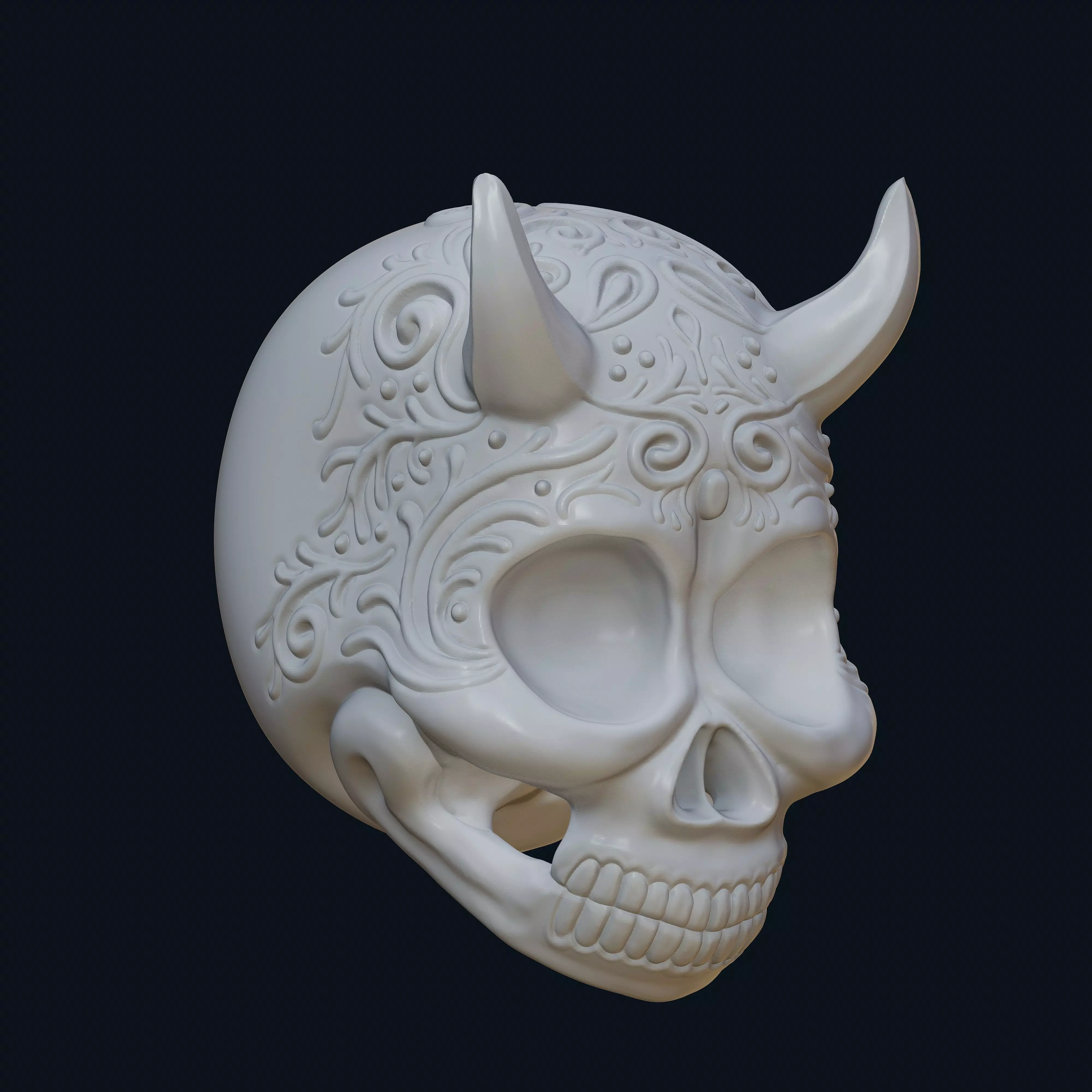 Skull Carved 01 3D print model