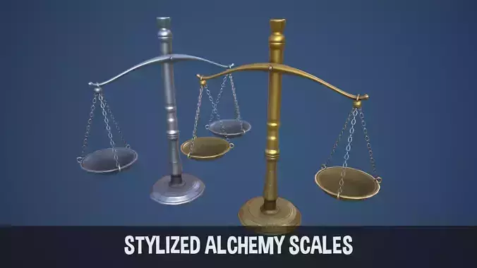 Stylized Alchemy Scales Low-poly 3D model