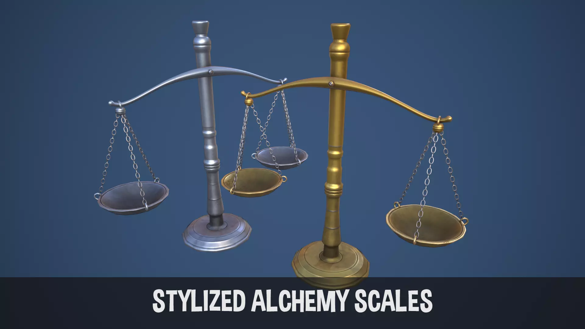 Stylized Alchemy Scales Low-poly 3D model_0