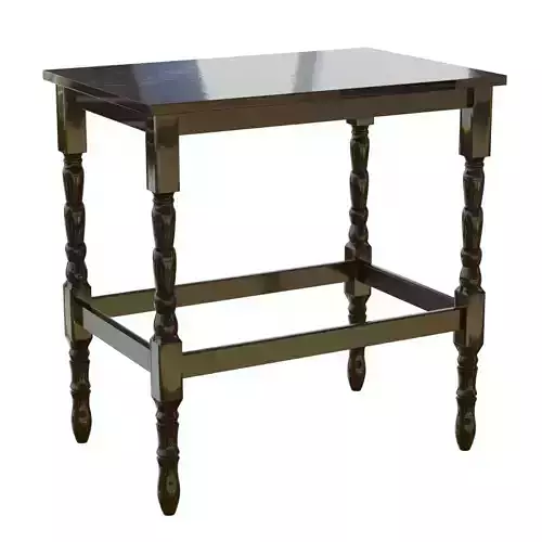 Rectangle wooden pub high table 3D model