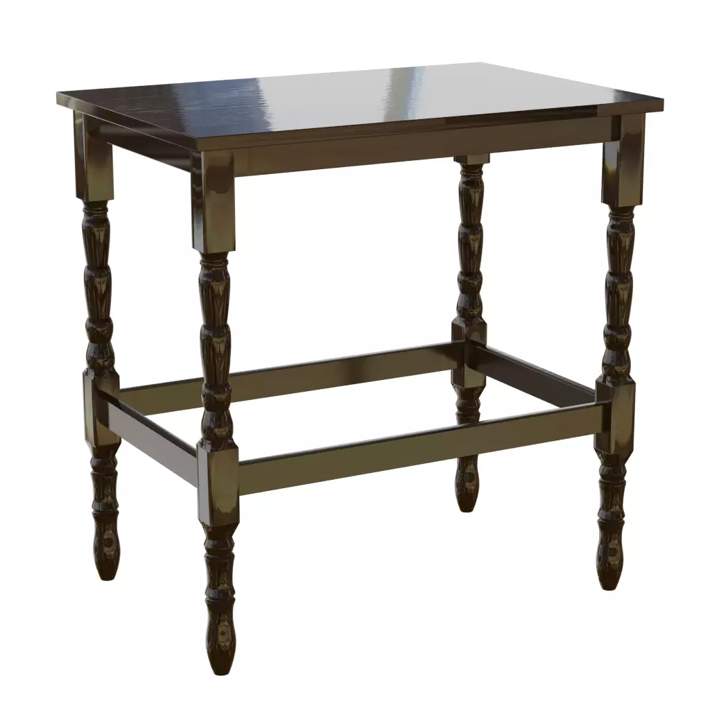 Rectangle wooden pub high table 3D model