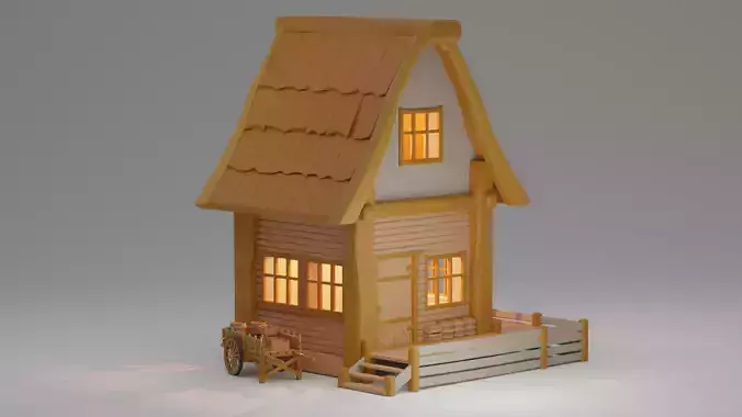 Medieval wooden cottage