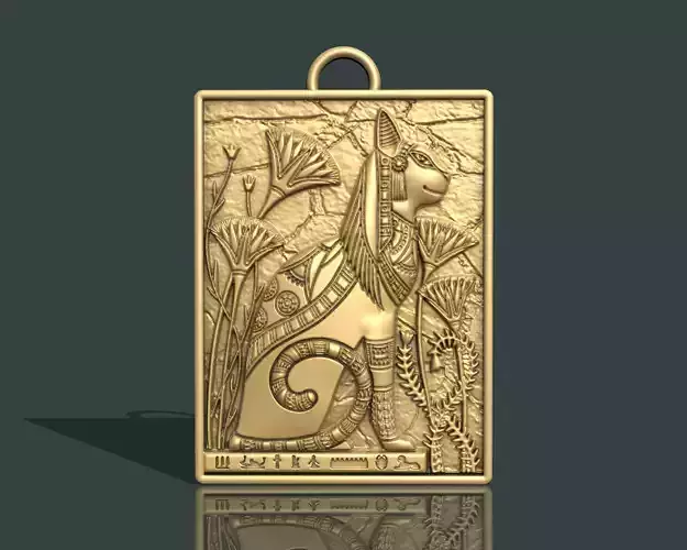  Ancient Egyptian Cat Pendant  3D print model