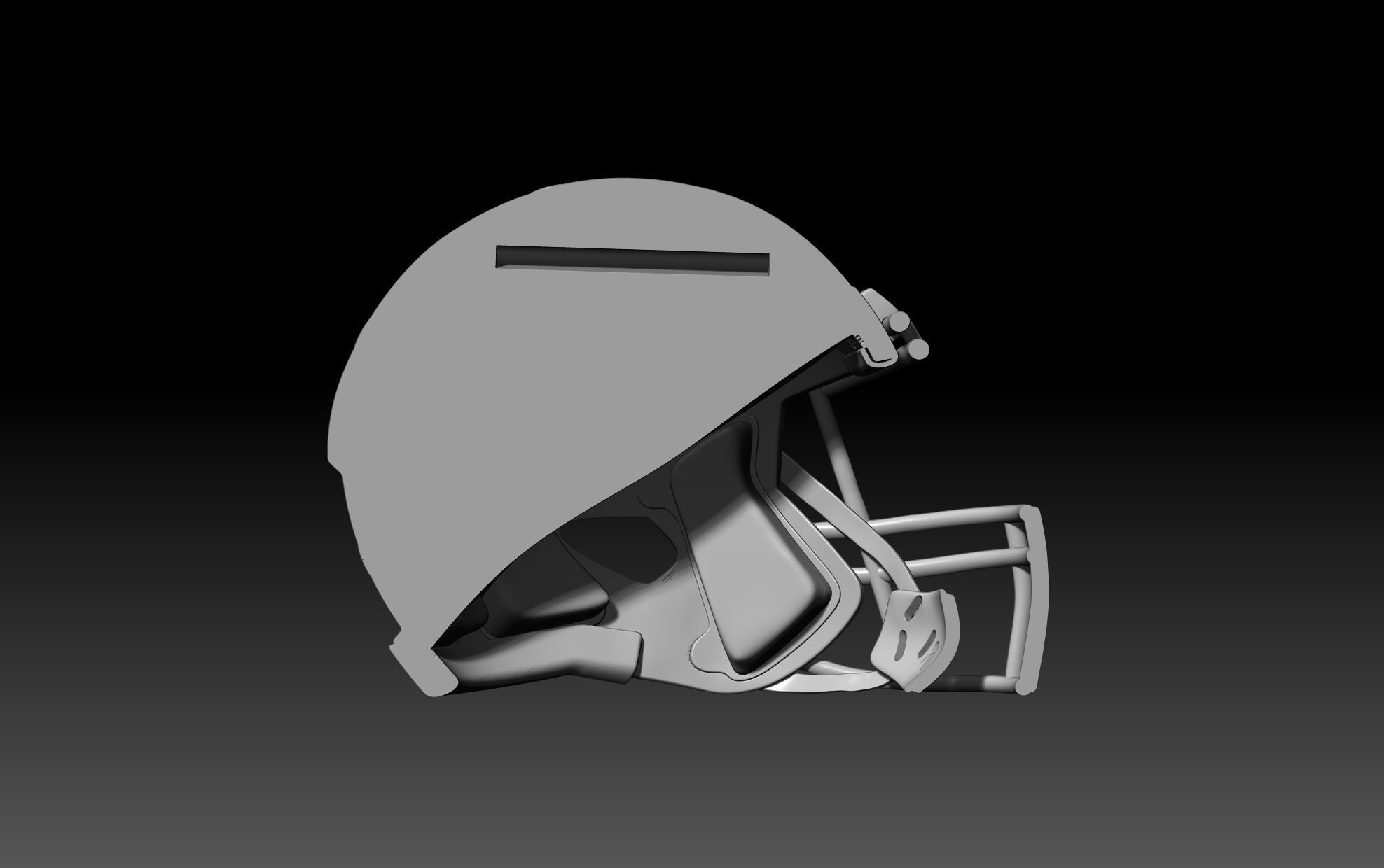 Half NFL Helmet wall decor Riddell speed 3D print model_3